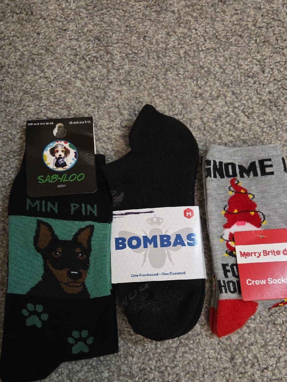 Mixed Lot 3 Pairs NIP Socks: Bombas Black Ankle Socks Womens Medium Fit